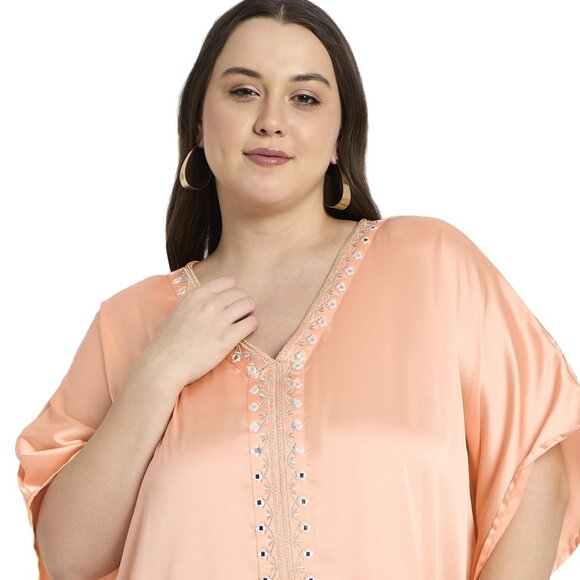 Gypsie Blu Women Summer Caftan Dress Plus Size Embroidery Maxi Dresses for Party - Picture 4 of 6